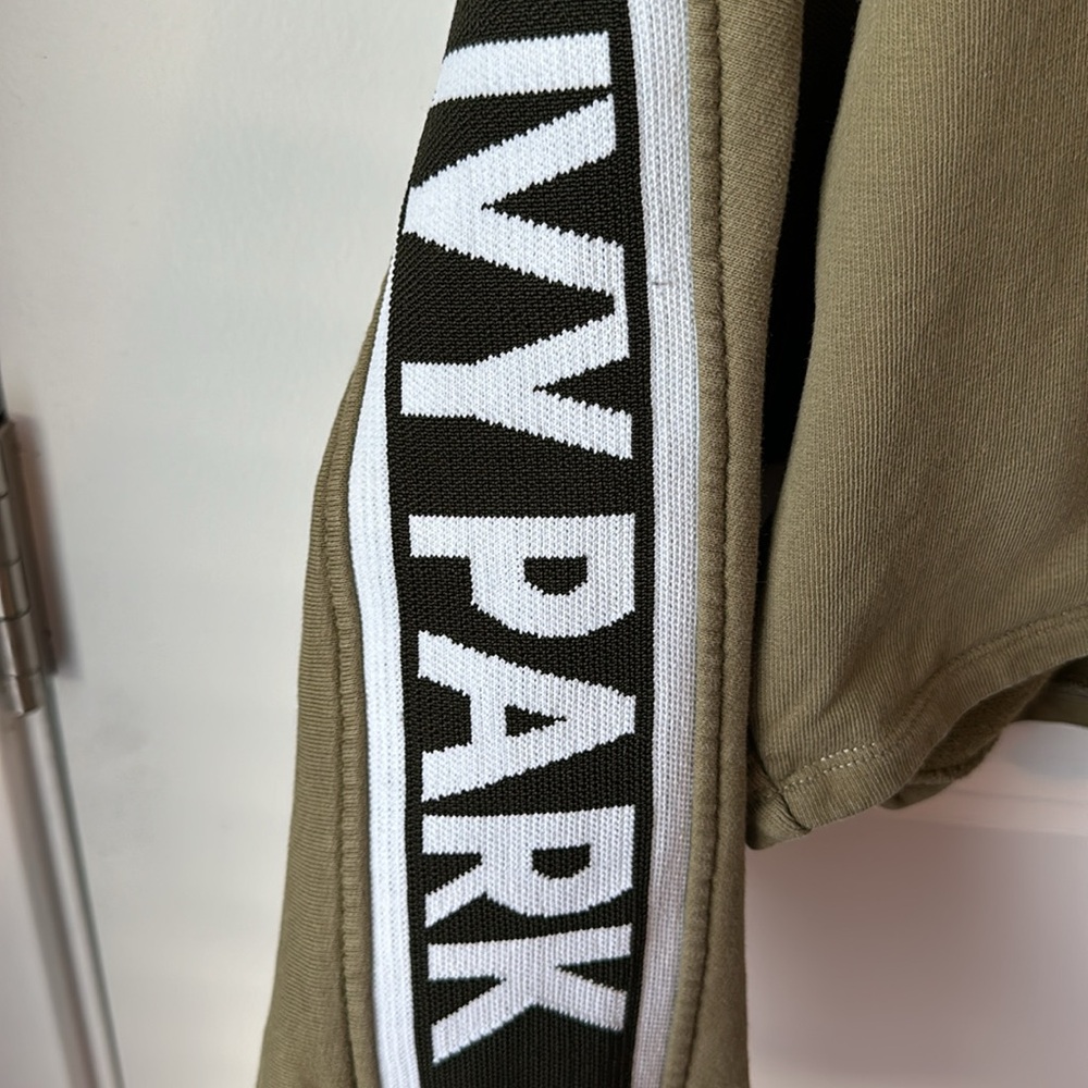 IVY PARK Logo Tape Cropped Sweatshirt in Olive - Picture 2 of 6